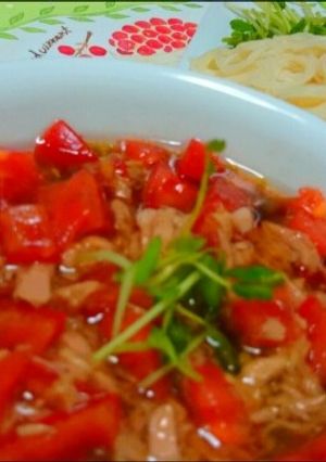 【3分レシピ】トマトツナそーめん-レシピのメイン写真