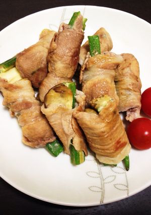 なすとオクラの豚肉巻き-レシピのメイン写真