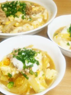 簡単一品♪肉豆腐の卵とじ-レシピのメイン写真