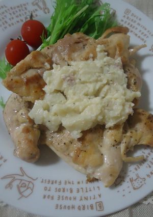 ポテトサラダがソース！チキンと相性◎-レシピのメイン写真
