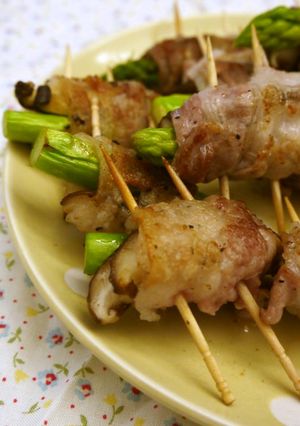 アスパラガスとしいたけの肉巻き-レシピのメイン写真