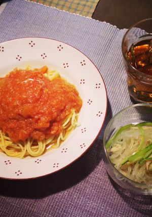 低脂質!トマトミルクスープスパゲティ-レシピのメイン写真