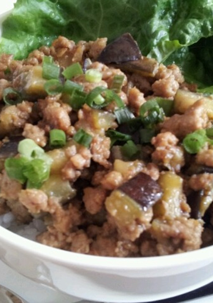 簡単！なすとひき肉の味噌炒め丼-レシピのメイン写真
