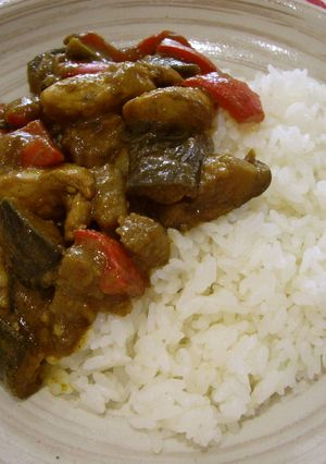 鶏ささ身とナスのドライカレー-レシピのメイン写真