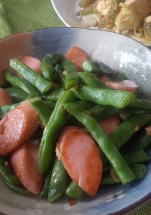 いんげんと魚肉ソーセージのガリバタ醤油☆-レシピのメイン写真
