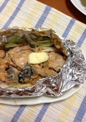 鮭缶とキャベツのホイル焼き-レシピのメイン写真