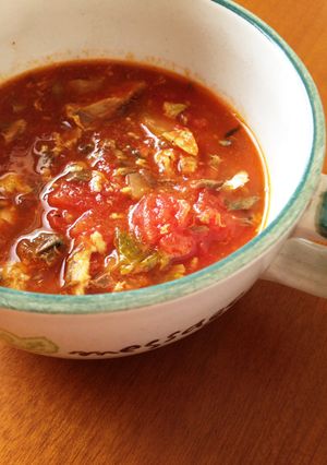 鯖缶と夏野菜のカレー風味スープ-レシピのメイン写真