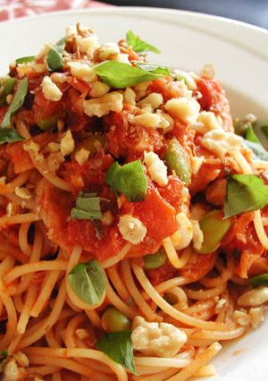 キャベツと鯖のトマトソーススパゲッティ-レシピのメイン写真