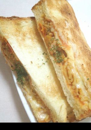 朝食ブランチ☆簡単スパ入りホットサンド-レシピのメイン写真