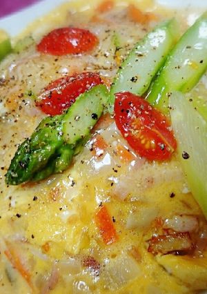 【簡単】チーズ餡で洋風ベジタブル天津飯！-レシピのメイン写真
