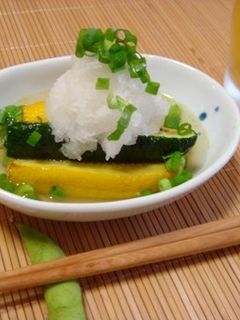 夏メニュー!ズッキーニの揚げびたし。-レシピのメイン写真