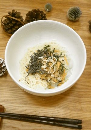 夜食グルメ★お茶漬けそうめん-レシピのメイン写真