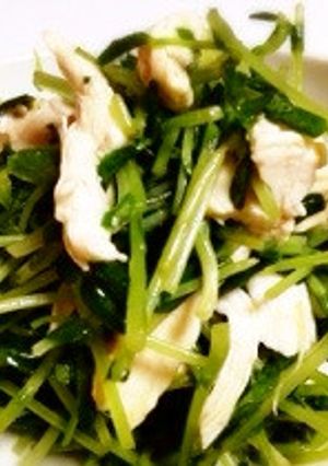簡単ジューシー!鶏胸肉と豆苗の胡麻油和え-レシピのメイン写真