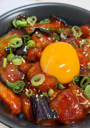 簡単　茄子と豚の甘辛丼-レシピのメイン写真