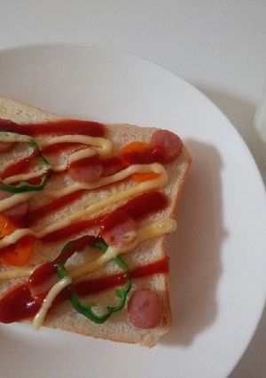 朝食に！ウィンナーとピーマンのトースト♬-レシピのメイン写真
