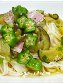 オクラとなすの中華風そうめん-レシピのメイン写真