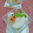 夏にオススメ簡単桃ゼリー☆塩桃添え
