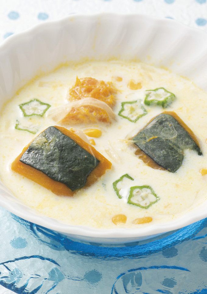 簡単減塩！かぼちゃとコーンのミルク煮-レシピのメイン写真