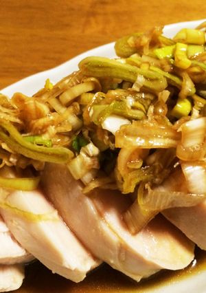 簡単ヘルシー☆茹で鶏のネギソース☆-レシピのメイン写真