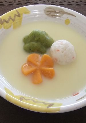 介護食　野菜とかに団子のスープ-レシピのメイン写真