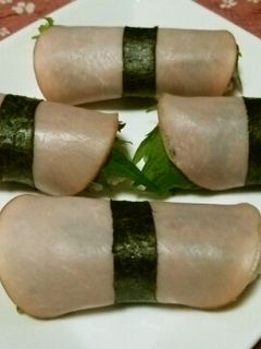 ハムの細巻き寿司-レシピのメイン写真