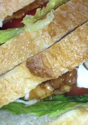 カンパーニュで照り焼きチキンサンドイッチ-レシピのメイン写真