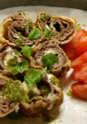 牛コマ肉でお洒落なまきまきカツレツ〜☆-レシピのメイン写真