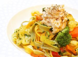 和風ツナマヨ醤油で生パスタフィットチーネ-レシピのメイン写真