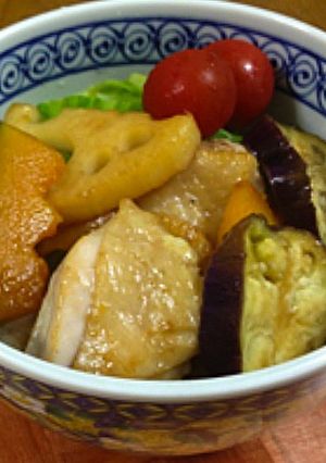 【旭×椙】鶏とたっぷり野菜の照り焼き丼-レシピのメイン写真