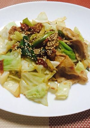 梅肉でさっぱり◎野菜と豚肉の和風炒め-レシピのメイン写真