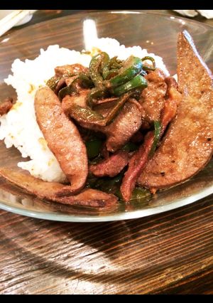 豚レバーとハツのピーマン炒め-レシピのメイン写真
