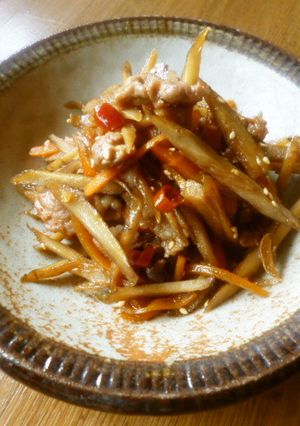 豚肉入りきんぴらごぼう♪-レシピのメイン写真