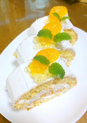 みかんのロールケーキ-レシピのメイン写真
