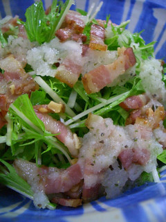 ●水菜とベーコンだけのサラダ●-レシピのメイン写真