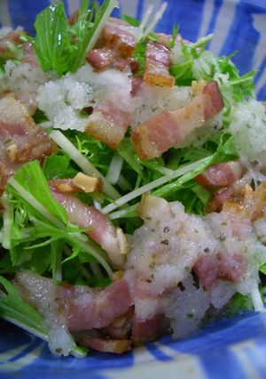●水菜とベーコンだけのサラダ●-レシピのメイン写真