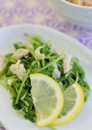 豆苗と鶏ささみのさっぱりレモン蒸し-レシピのメイン写真
