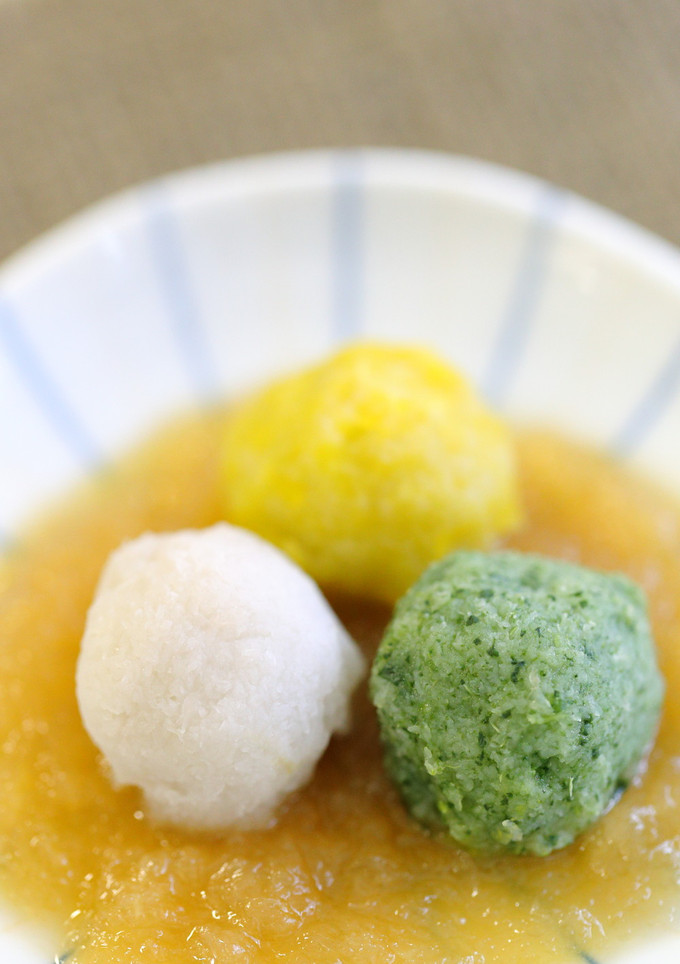 三色蒸しれんこん団子みぞれソース-レシピのメイン写真