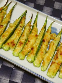 オクラの味噌マヨチーズ焼き-レシピのメイン写真
