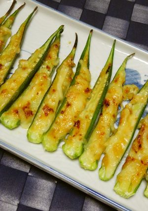 オクラの味噌マヨチーズ焼き-レシピのメイン写真