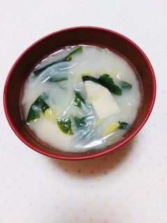 〖ネギ葱ワカメのお味噌汁〗-レシピのメイン写真