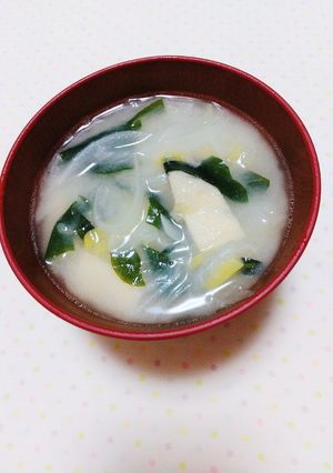 〖ネギ葱ワカメのお味噌汁〗-レシピのメイン写真