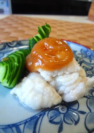 鯛の湯引き梅肉和え～なんちゃって鱧♪-レシピのメイン写真