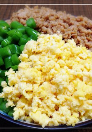 簡単 我が家の三色丼-レシピのメイン写真