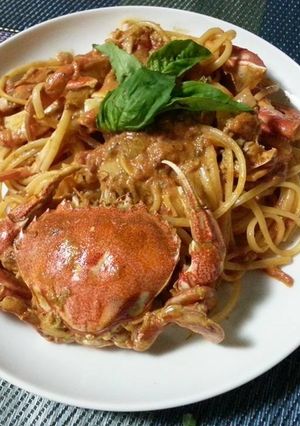 男の北三陸ヒラガニパスタ-レシピのメイン写真