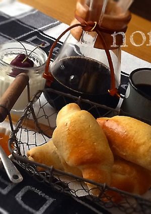 材料3つ！HMで発酵なしロールパン風-レシピのメイン写真