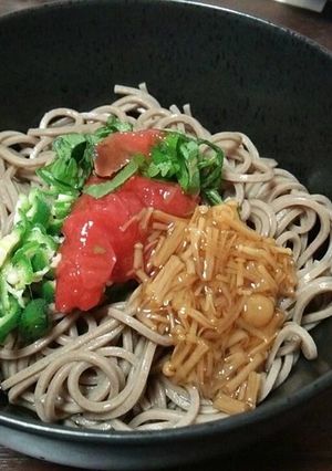 夏にぴったり簡単梅冷やしそば-レシピのメイン写真