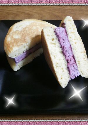 *ひんやり*アイスなブルーベリー生どら♪-レシピのメイン写真