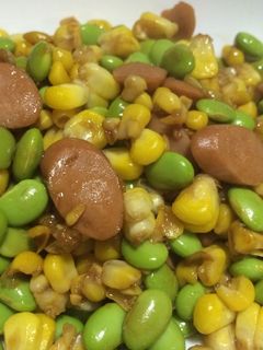 ウィンナーと枝豆とコーンのバター醤油炒め-レシピのメイン写真