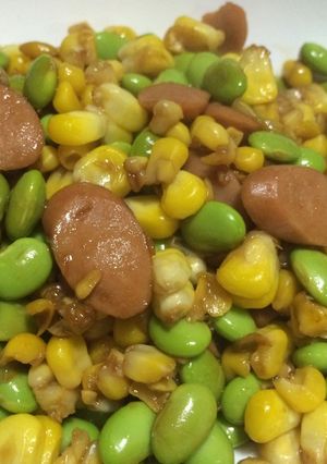 ウィンナーと枝豆とコーンのバター醤油炒め-レシピのメイン写真