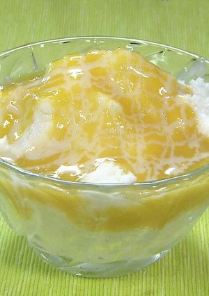 ふわふわミルクかき氷！マンゴーソース！-レシピのメイン写真